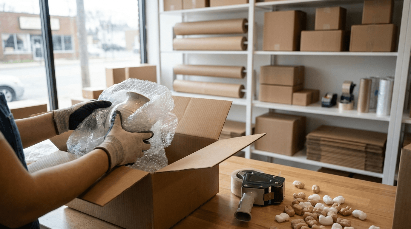 Professional fragile packing with bubble wrap at Bengal Enterprise